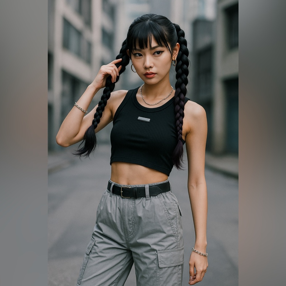 🩶 GU Women’s Relaxed Cargo Pants – Gray, Size Japan L (New with Tag)